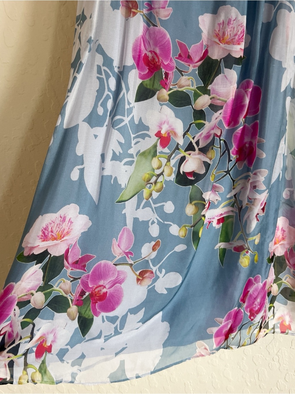 Hale Bob Silk Garden Floral Sleeveless Mini Dress XS Blue Cocktail Party Shower - Picture 3 of 7